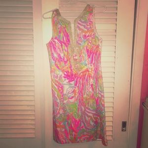 Gorgeous print with gold embroidery